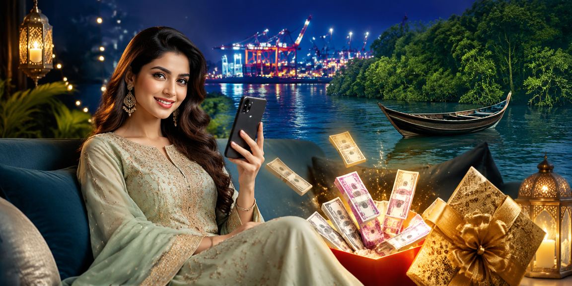 চট্টগ্রামে ঈদ উৎসবে একজন ব্যবহারকারী মোবাইলে 612 ক্যাসিনো উপভোগ করছেন