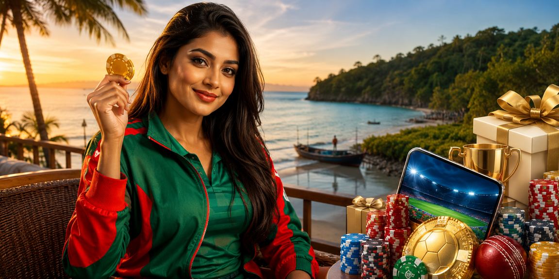 সুন্দরবনের কাছে একজন ব্যবহারকারী শান্তভাবে ক্রিকেট বেটিং উপভোগ করছেন