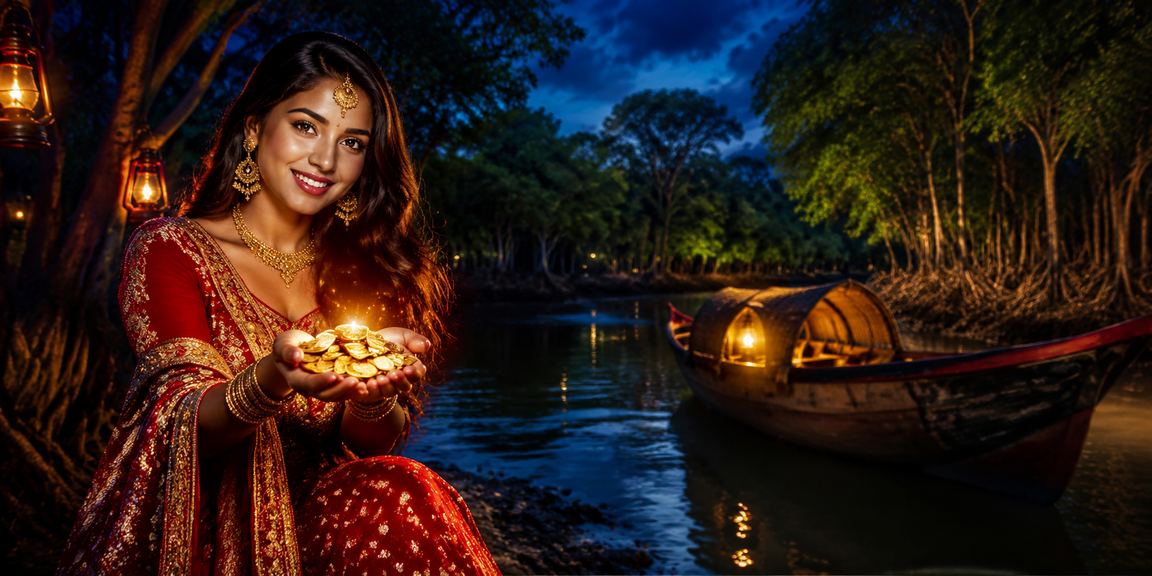 সুন্দরবন অঞ্চলের একজন বাংলাদেশি মডেল বিনোদনমূলক ক্যাসিনো গেম উপভোগ করছেন